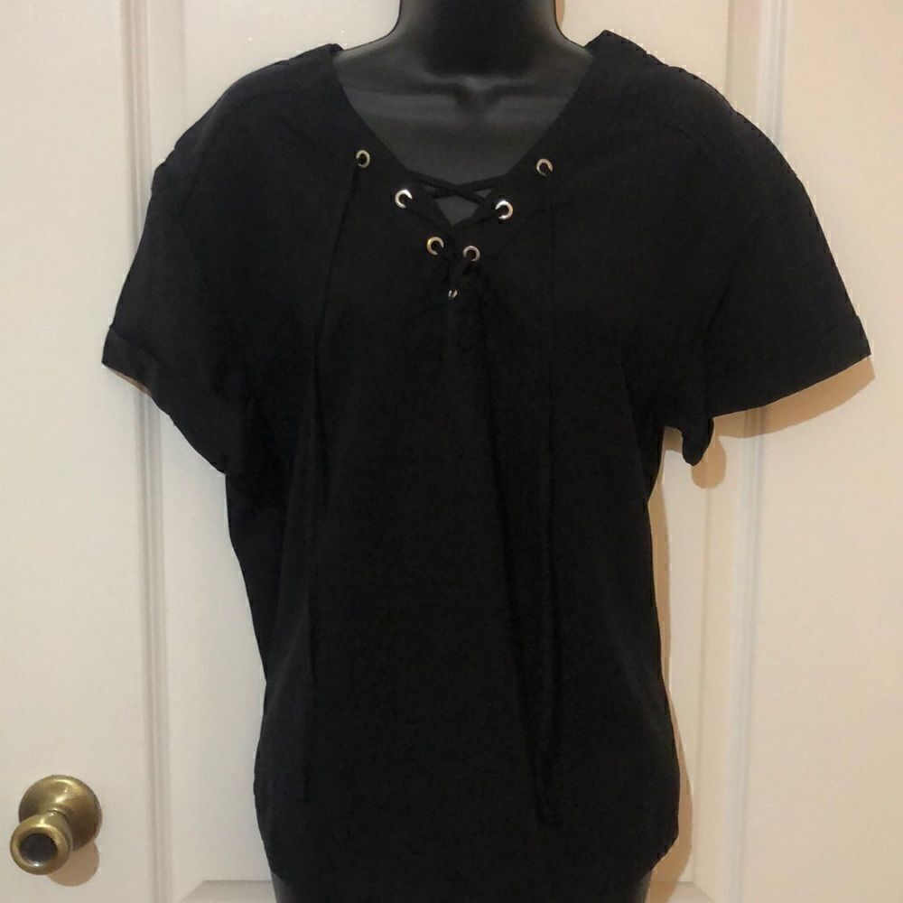 Marty m black tie up top oversized size small